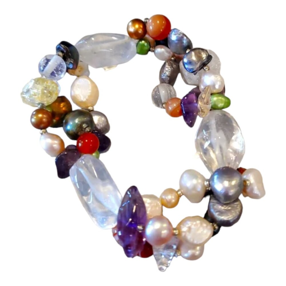 Pearl and Multi Gemstone Bracelet